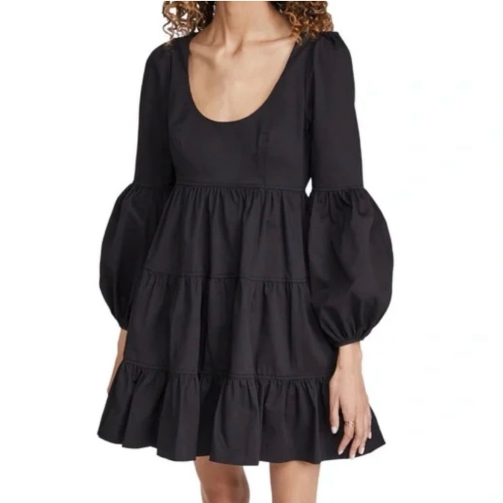 Cinq a Sept Black Tiered Long Sleeve Dress - Picture 1 of 5